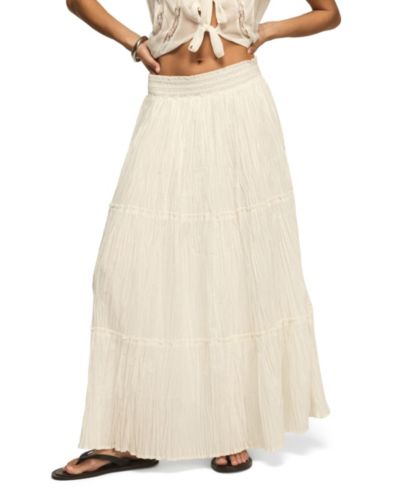 Lucky Brand Women's Tiered Broomstick Pull-On Maxi Skirt