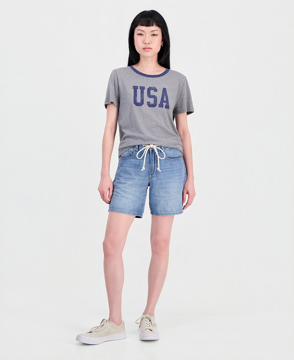 Lucky Brand Женские джинсовые шорты с поясом Tie-Waist