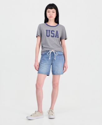Lucky Brand Женские джинсовые шорты с поясом Tie-Waist