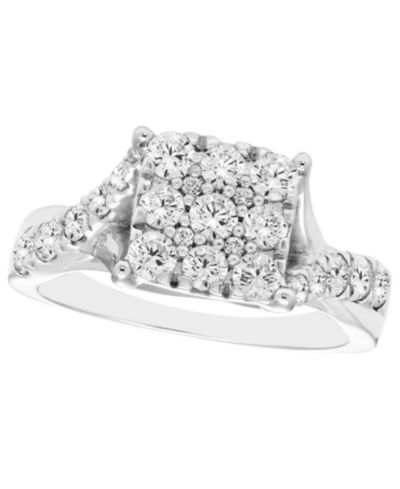 Macy's Diamond Cluster Ring (1 ct. t.w.) in 10k White Gold