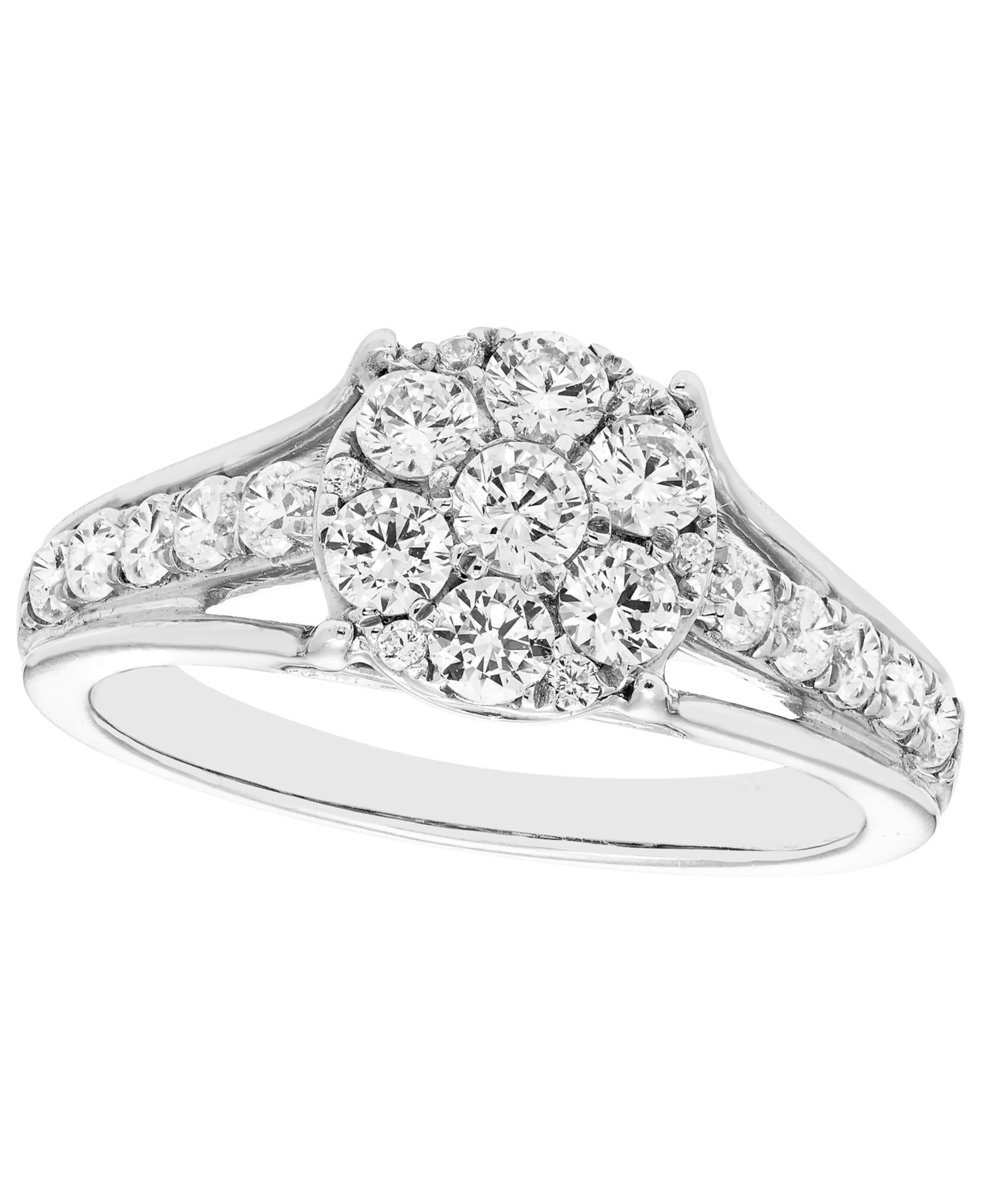 Macy's Diamond Cluster Ring (1 ct. t.w.) in 10k White Gold