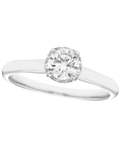 Macy's Diamond Solitaire Ring (1/2 ct. t.w.) in 14k White Gold