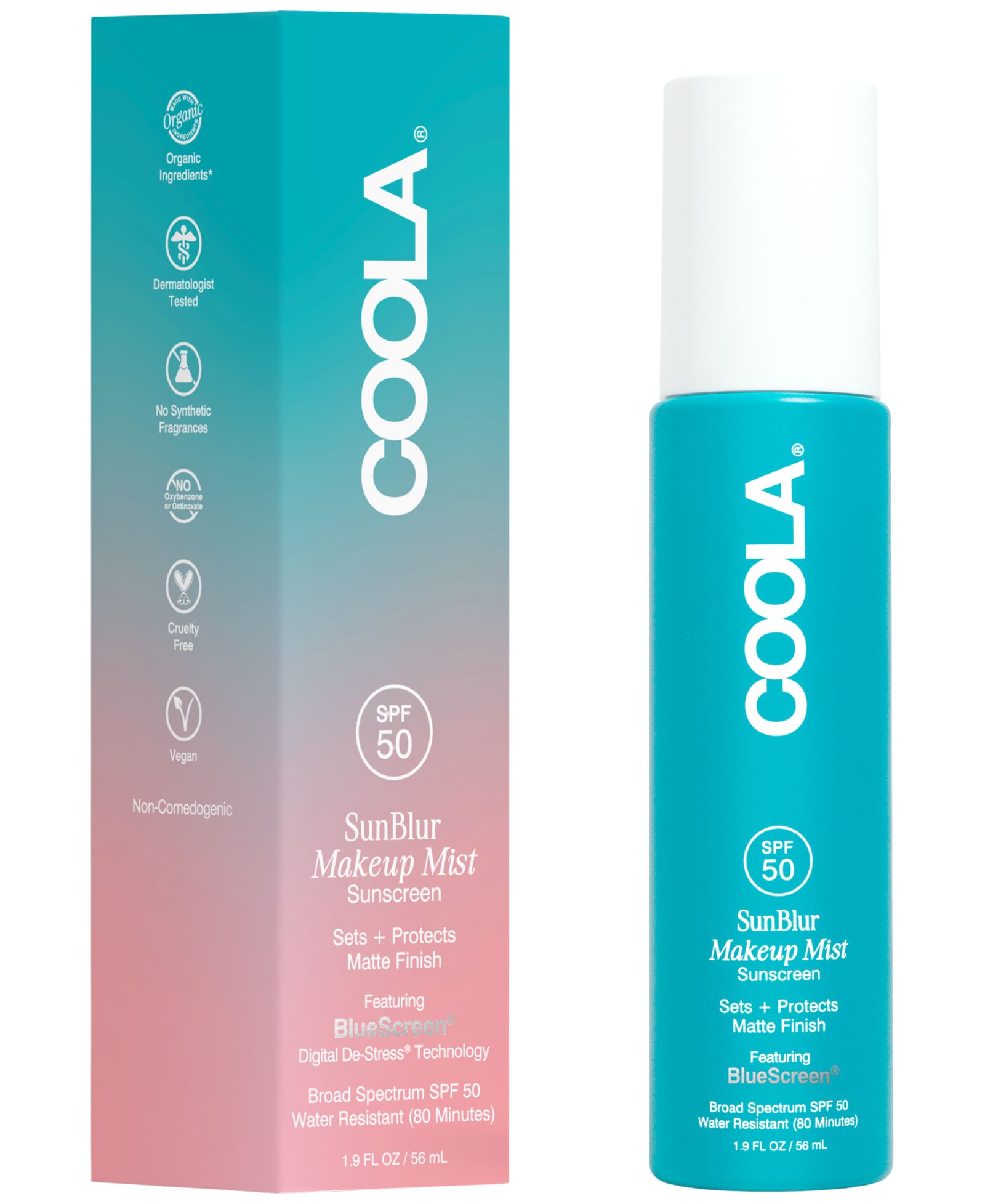 COOLA SunBlur Makeup Setting Mist SPF 50, 1.15 oz.