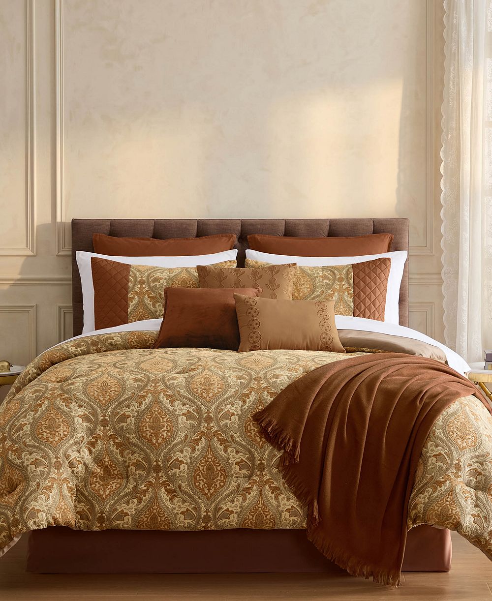 Corigen Damask 14-Piece Comforter Set, Queen