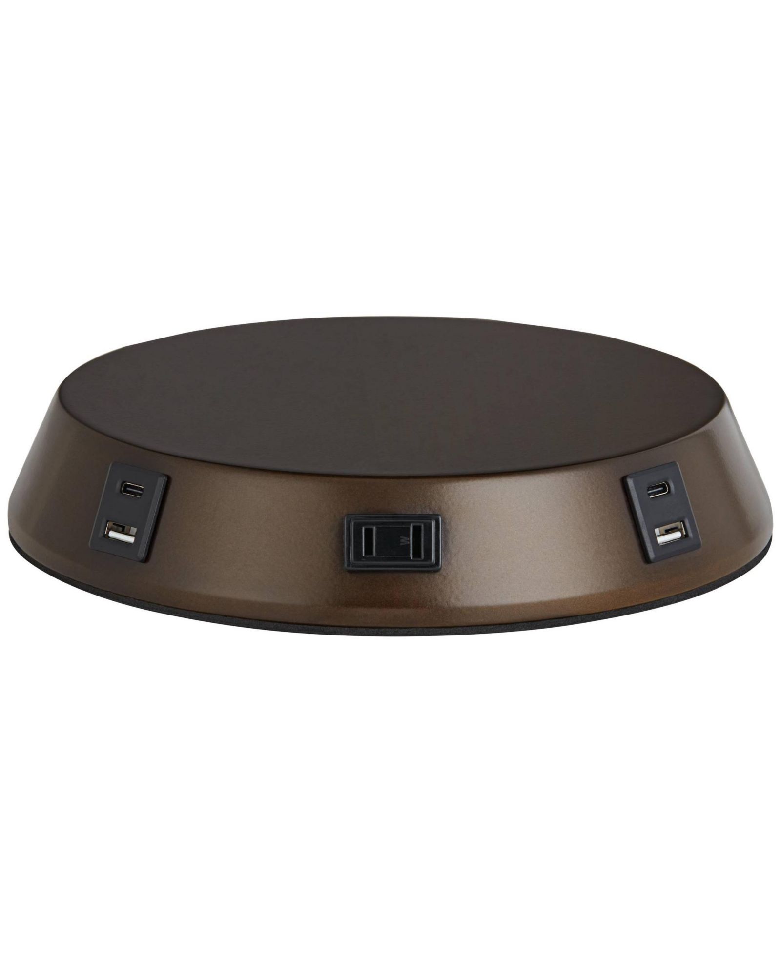 Possini Euro Design Modern Workstation Table Lamp Base with USB and AC Power Outlet Universal Charging Bronze Touch On Off Living Room