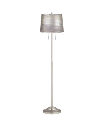 Напольный торшер 360 Lighting Abba Modern с двумя цепочками, металлический, матовая сталь, барабанный абажур