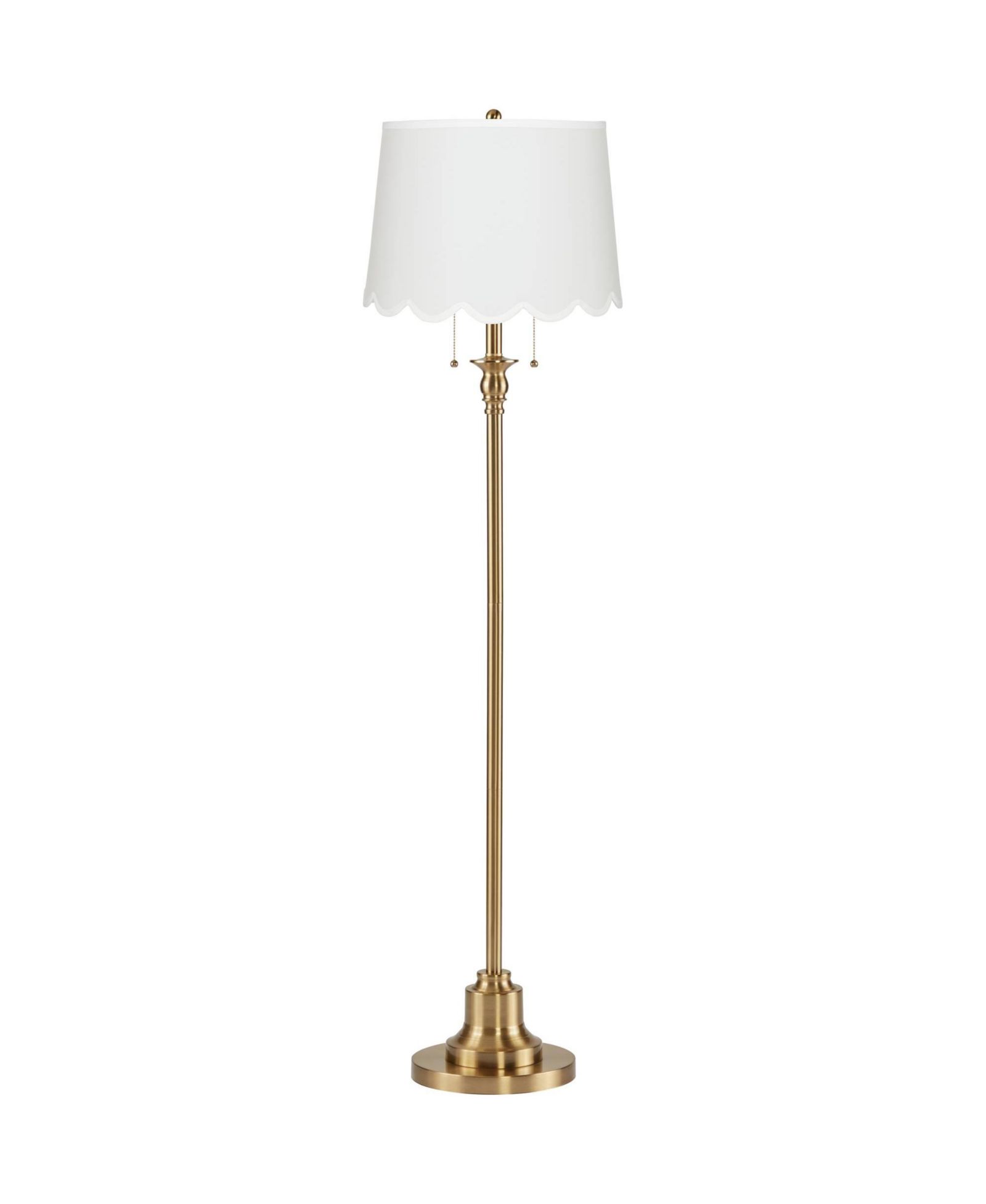 360 Lighting Dyna Antique Brass Scallop Shade Floor Lamp