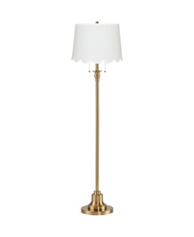 360 Lighting Dyna Antique Brass Scallop Shade Floor Lamp