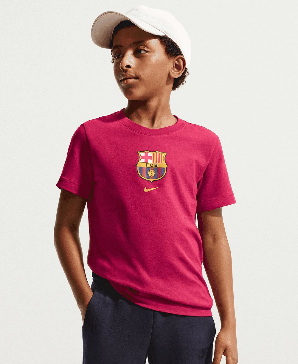 Nike Big Boys and Girls Red Barcelona Crest T-Shirt