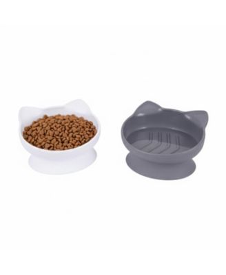 ARONKL Elevated Cat Food Water Bowls Set of 2 Whisker Friendly Raised Pedestal Dishwasher Safe 6.5 Oz