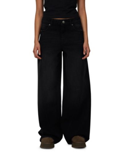Good For Nothing Women's Baggy Vintage Wash Seam Denim Jeans
