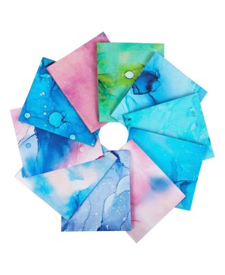 GNUADZ 10 Piece Cotton Quilting Fabric Fat Quarters Sewing Patchwork DIY Crafts Rainbow Inks 18"x21", 5.2oz