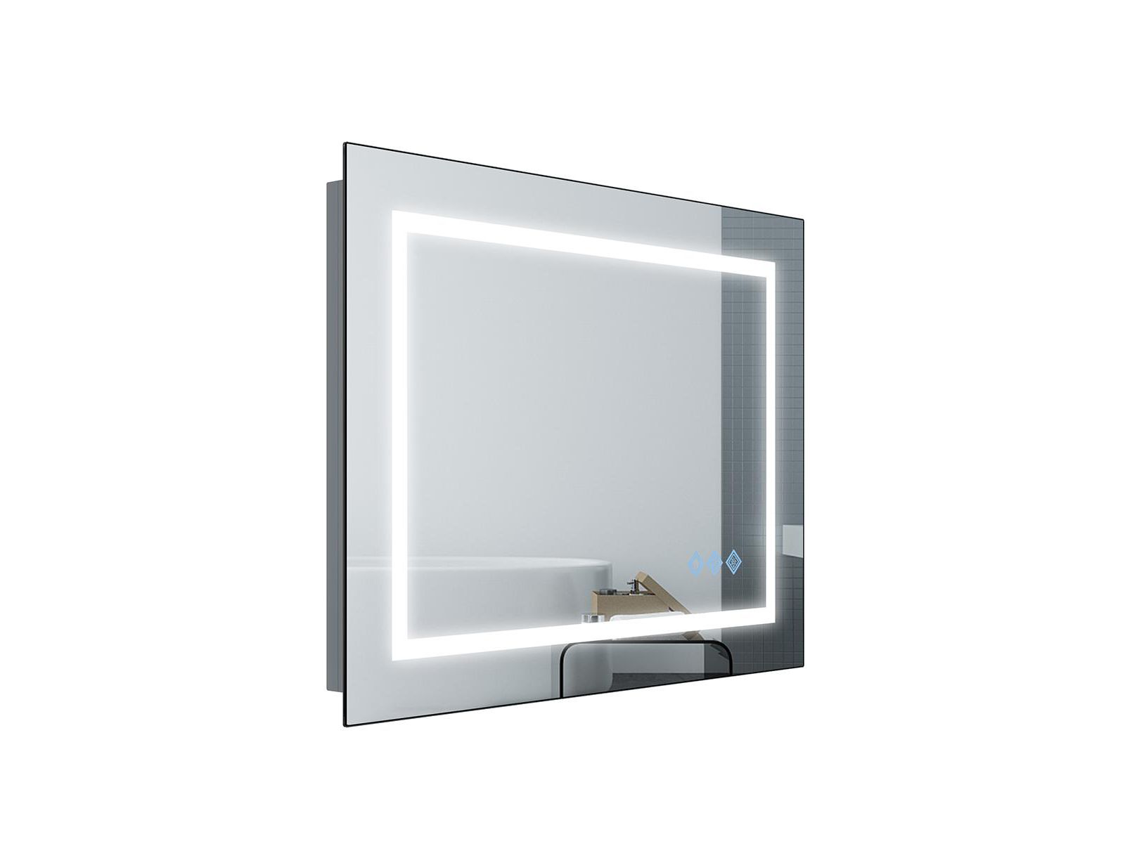 BUSDAYS Large 48x36 Inch LED Mirror for Bathroom Gradient Front and Backlit 3 Colors Dimmable IP54 Anti Fog Wall Mounted Lighted Mirror Only