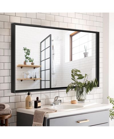 BUSDAYS прямоугольное зеркало для ванной комнаты 36 x 30 Inch, металлическая рама, стиль фермерский