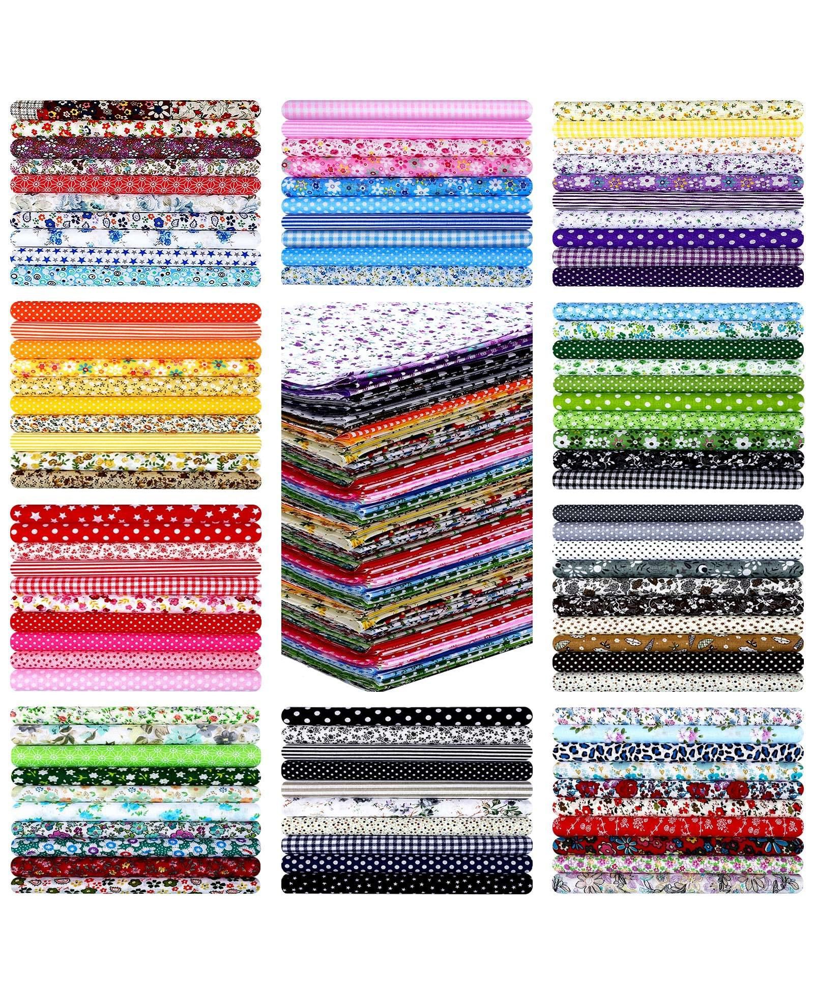 GNUADZ 100 pieces 10 x 10 Cotton Fabric Squares Patchwork Quilting Floral DIY Craft Sewing