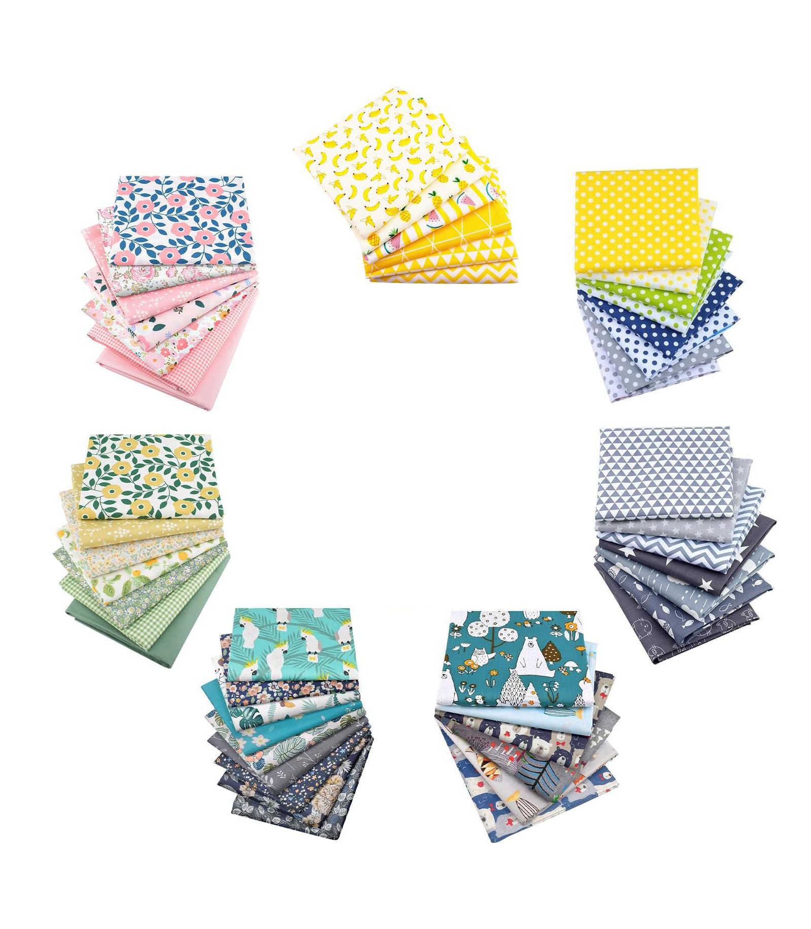 Набор хлопковых квадратов GNUADZ 50pcs 10" Cotton Fabric Squares Floral Patchwork Quilting DIY Craft