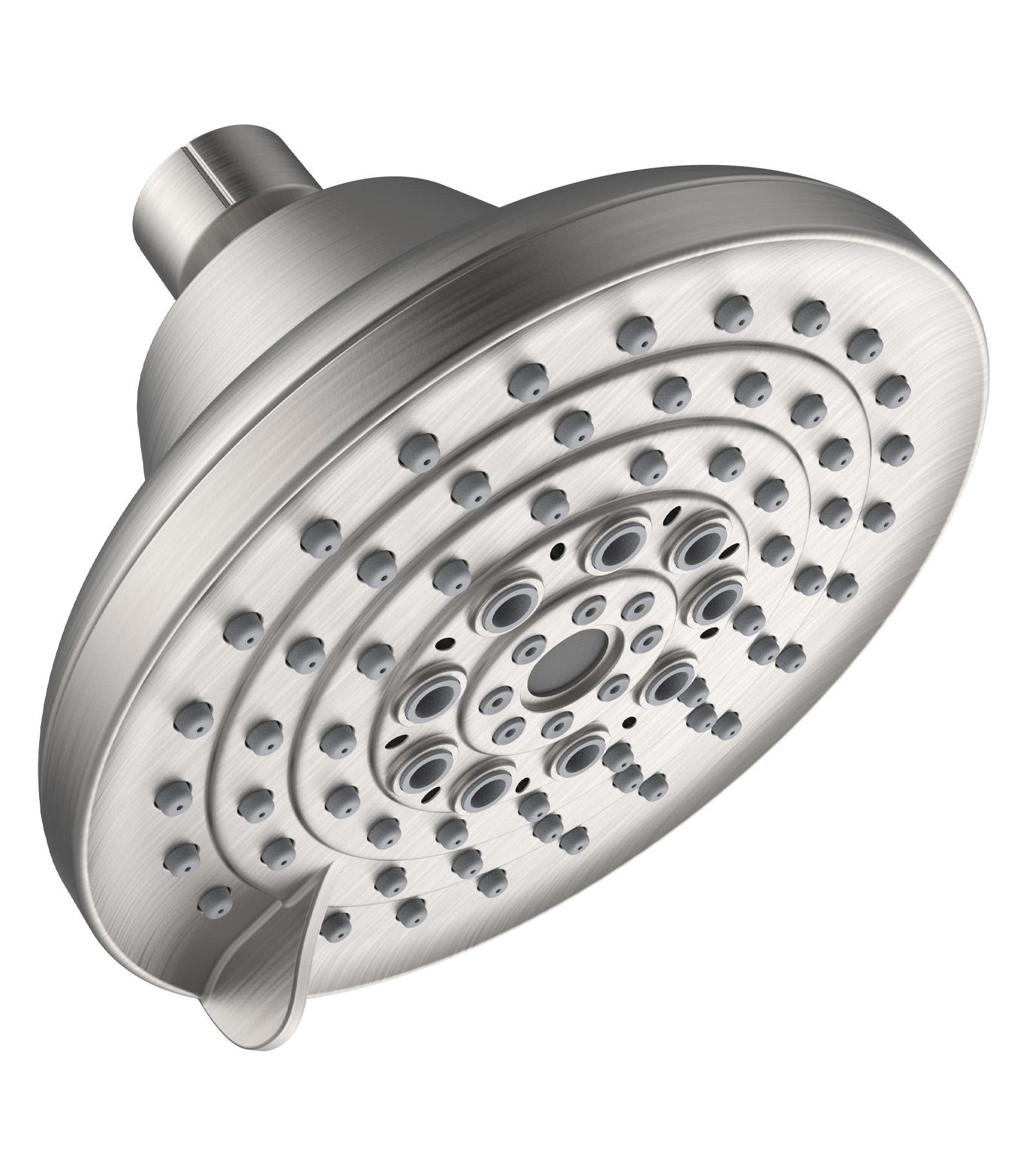 Душевая лейка BUSDAYS 5 Inch Brushed Nickel High Pressure Fixed Shower Head 6 Spray Settings Rain Showerhead с антизасоривающими форсунками
