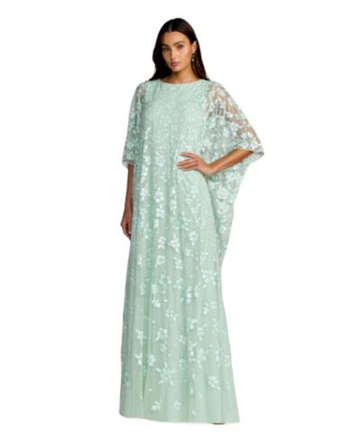 Mac Duggal Женское вечернее платье кафтан с прозрачной накидкой