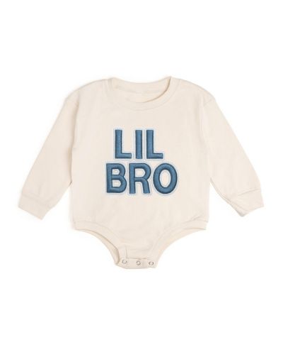 Sweet Wink Baby Boys Lil Bro Embroidered Patch Long Sleeve Romper