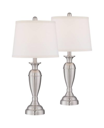 Набор из 2 настольных ламп Regency Hill Carlton Blair High Traditional с Wi-Fi Smart Socket и отделкой Brushed Nickel