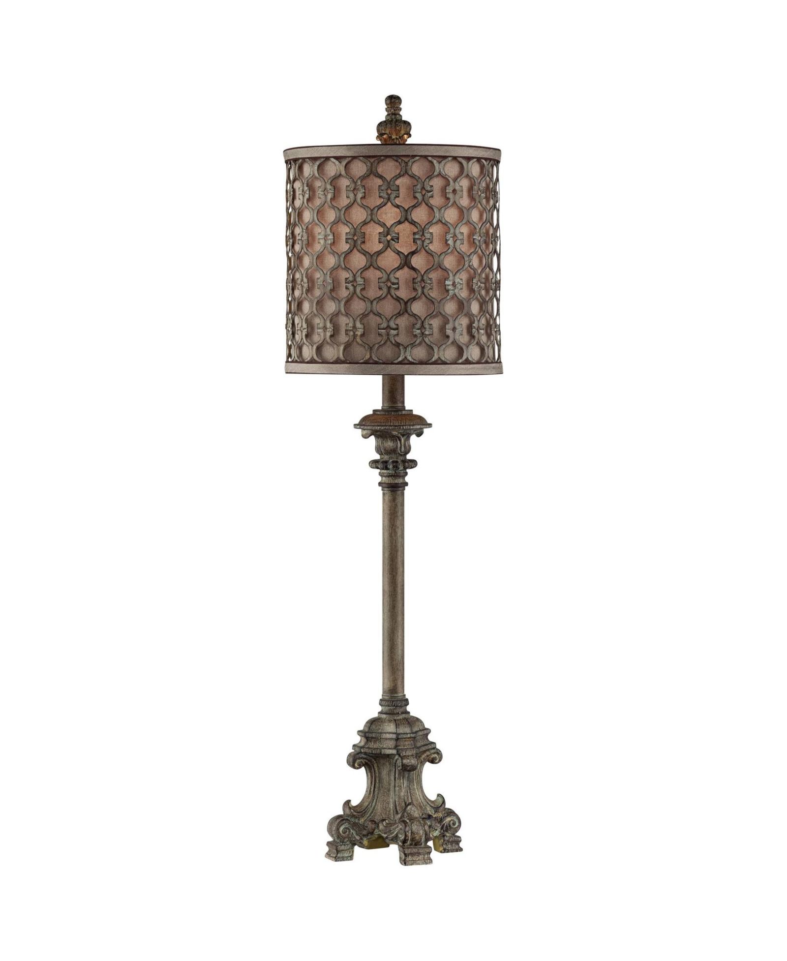 Regency Hill French Candlestick Traditional Buffet Table Lamp 34" Tall with USB Charging Port