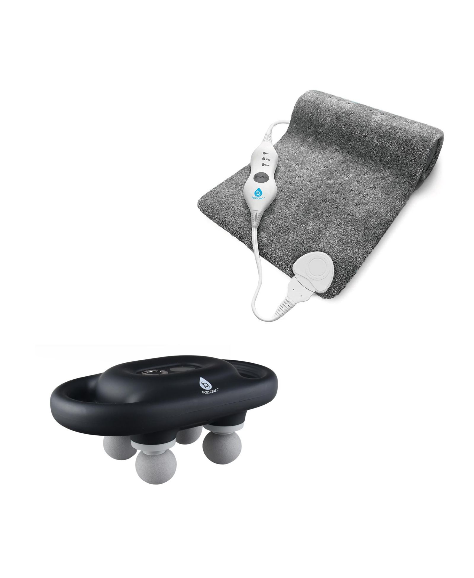 Массажный пистолет PURSONIC 9-speed и большая грелка Microplush