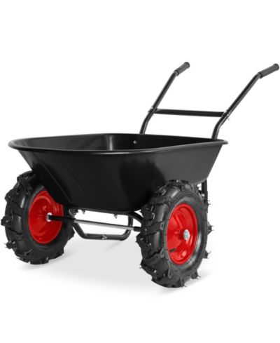 Садовая тачка Best Choice Products Heavy Duty Dual-Wheel с подставкой, грузоподъемность 500lb, сверхбольшие колеса