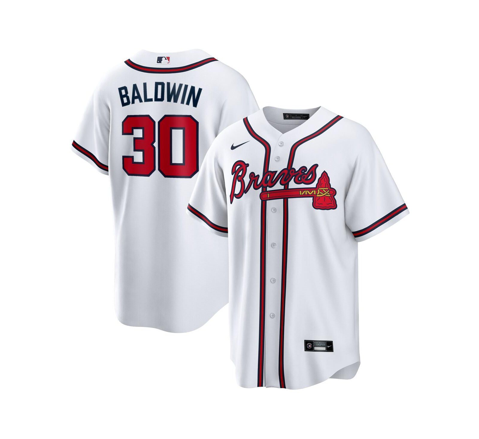 Nike Мужская реплика джерси Atlanta Braves Home Drake Baldwin, белая