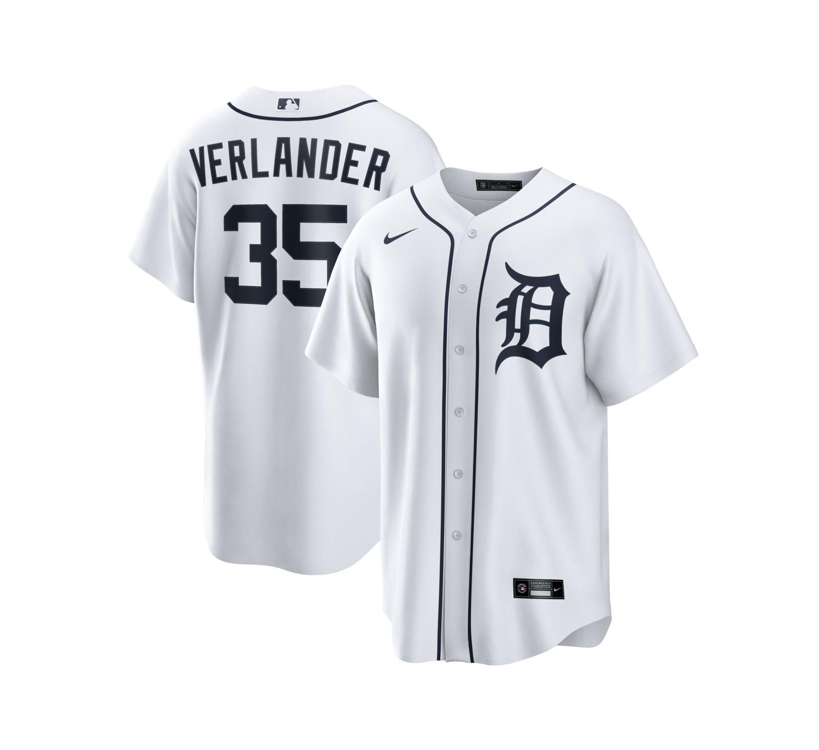 Nike Мужская джерси Detroit Tigers Home Replica, Justin Verlander, белая