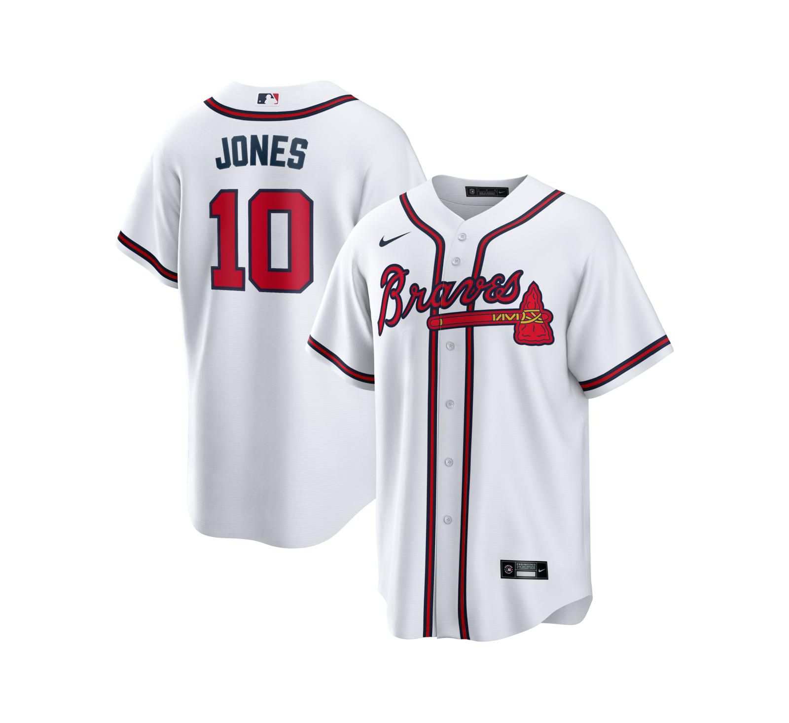 Джерси Nike Men's Chipper Jones White Atlanta Braves Home Retired Player Replica