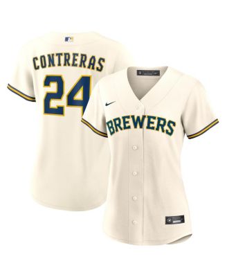 Nike Женская джерси William Contreras Cream Milwaukee Brewers Home Replica