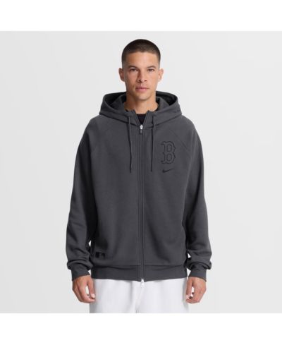 Nike Men's Anthracite Boston Red Sox Authentic Collection Player Raglan Dri-FIT Full-Zip Hoodie