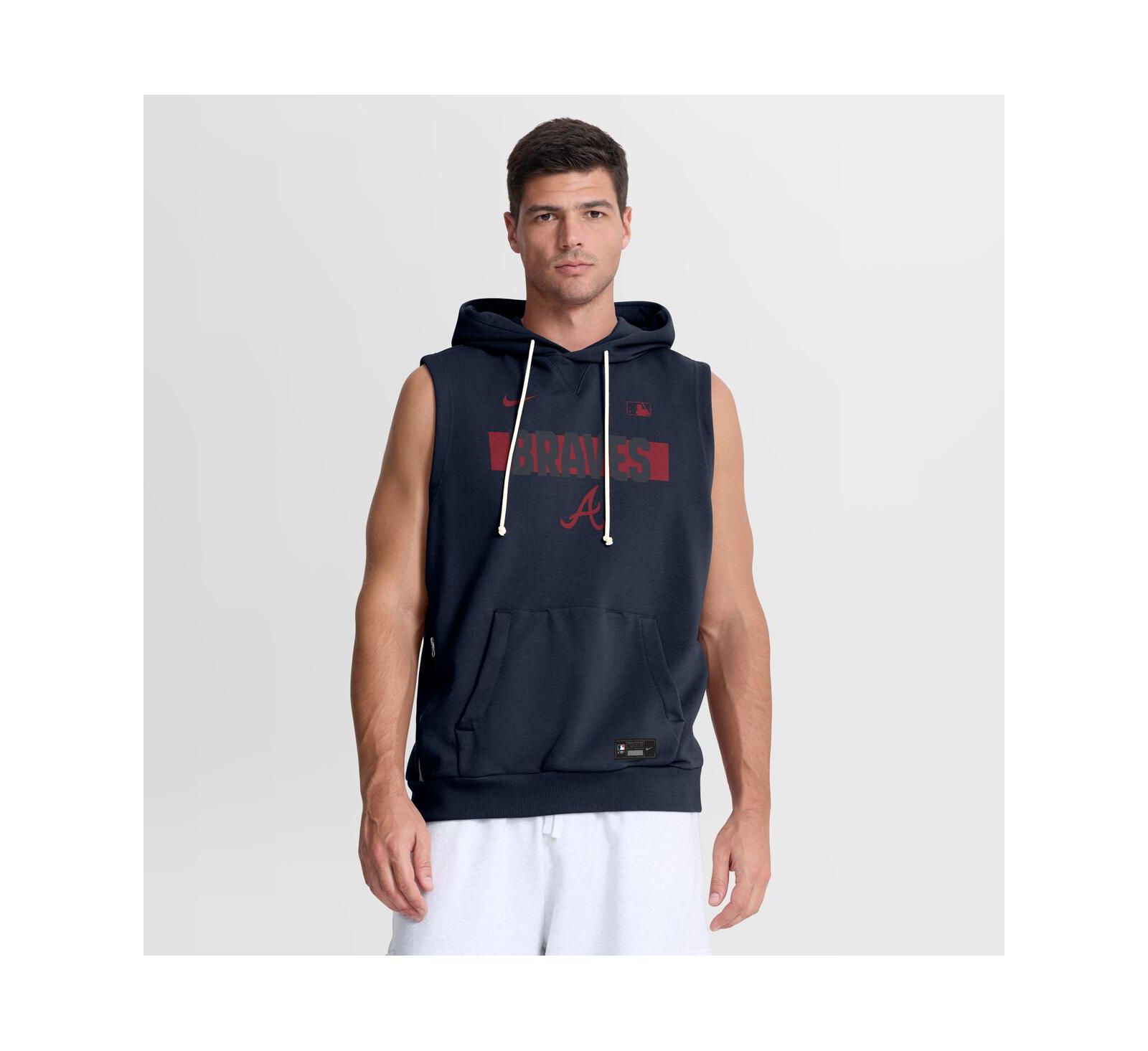 Мужское бесрукавное худи Nike Atlanta Braves Authentic Collection Standard Issue Dri-FIT, темно-синее