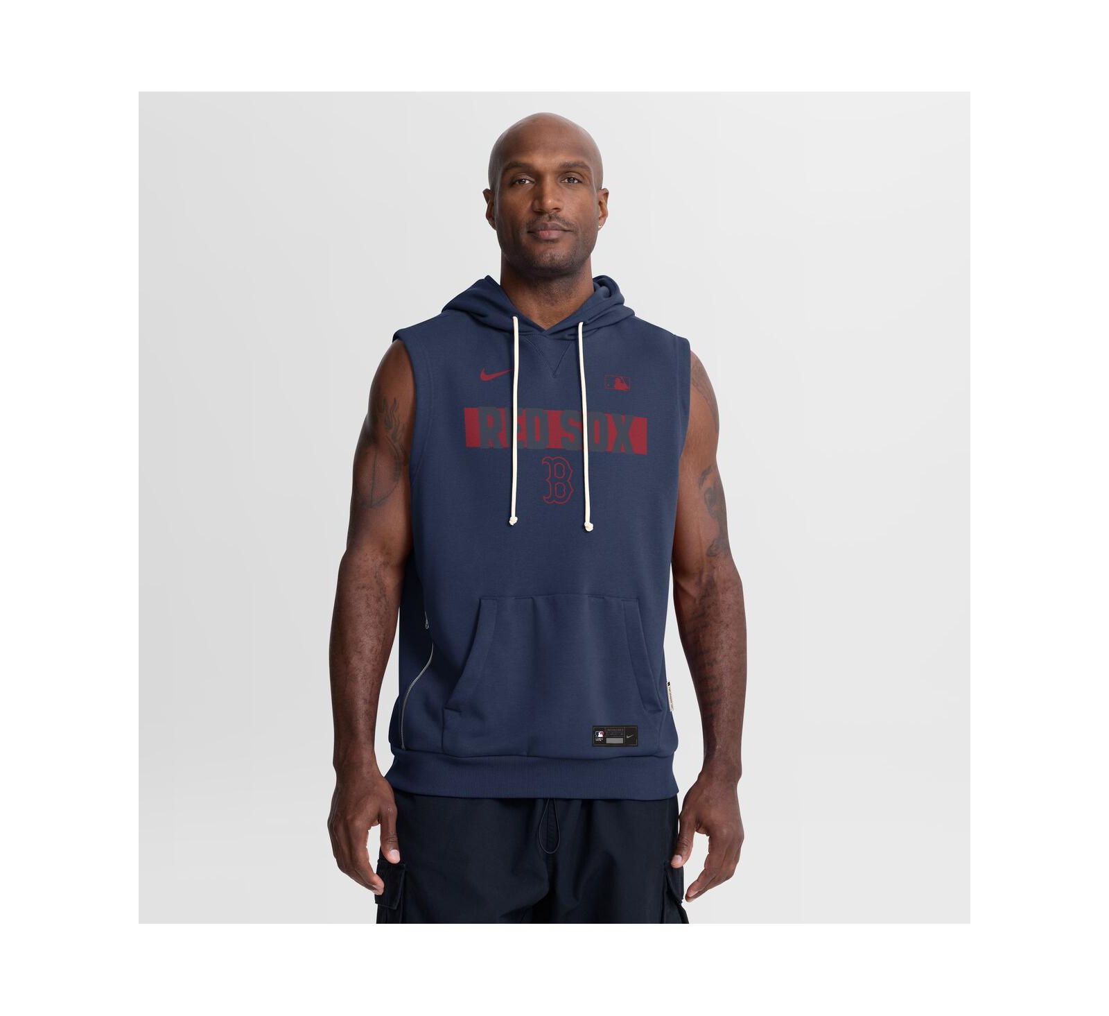 Nike Men's Navy Boston Red Sox Authentic Collection Standard Issue Dri-FIT Sleeveless Hoodie