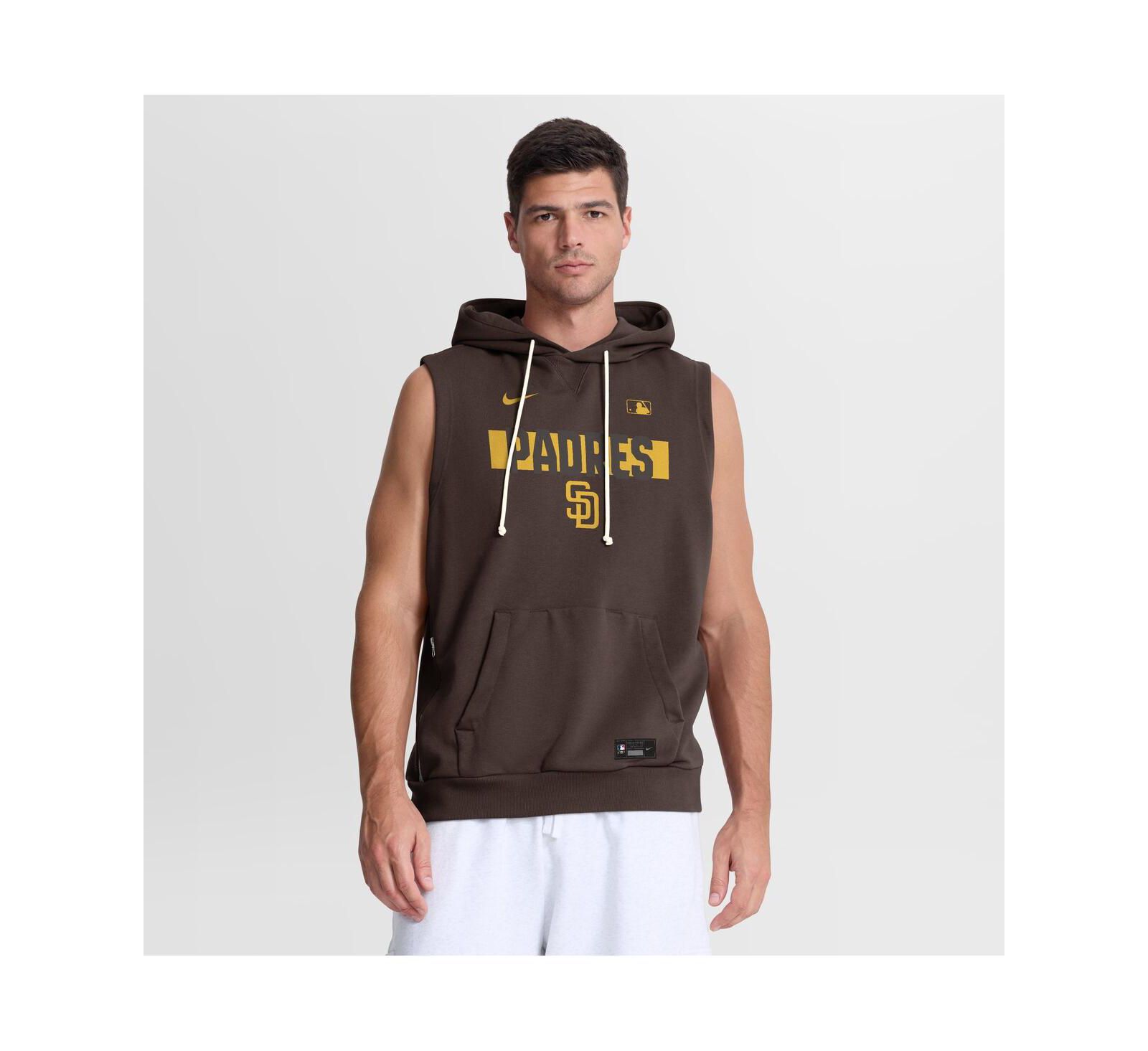 Мужской бесрукавый худи Nike San Diego Padres Authentic Collection Standard Issue Dri-FIT, коричневый