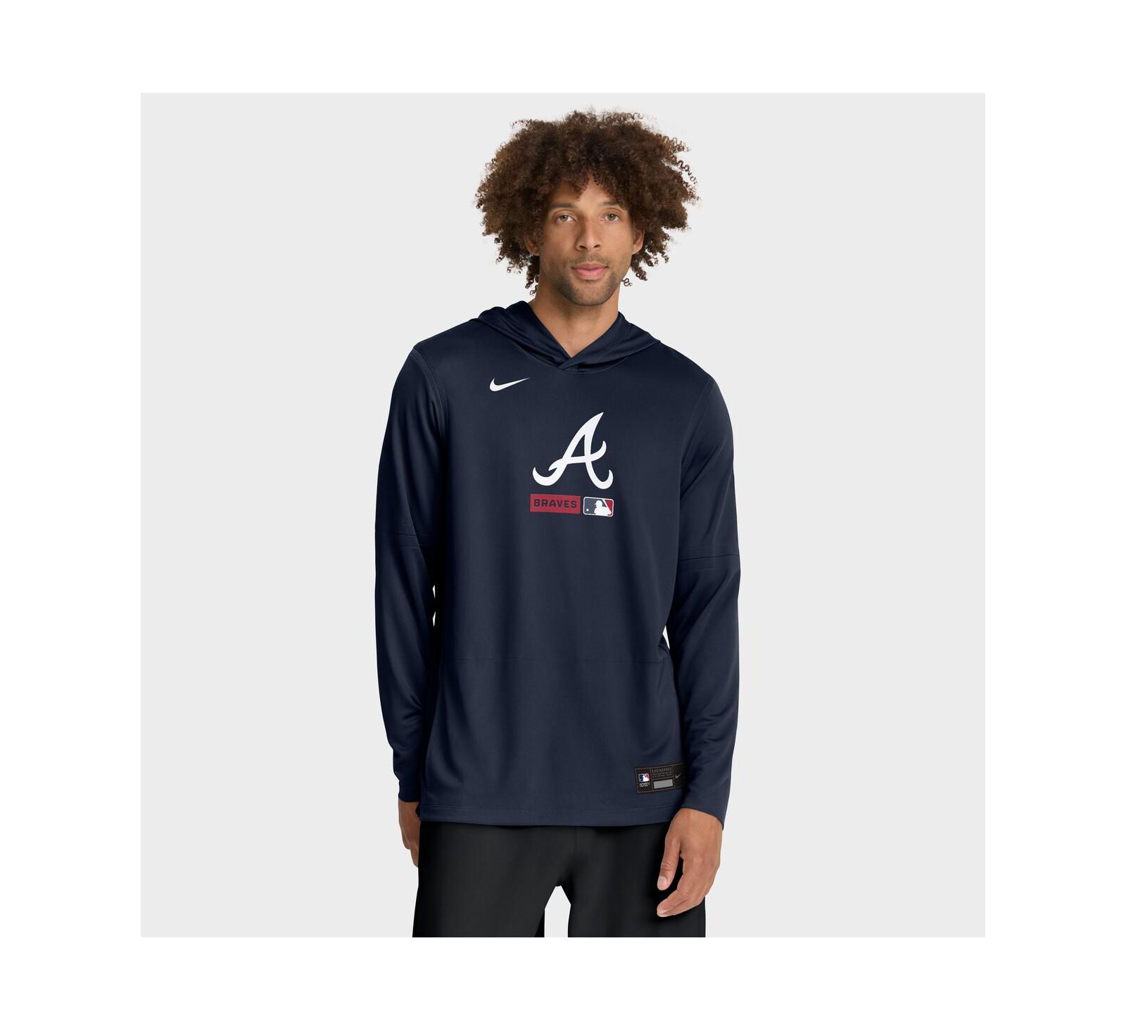Мужское худи Nike Navy Atlanta Braves Authentic Collection Dri-FIT с длинным рукавом