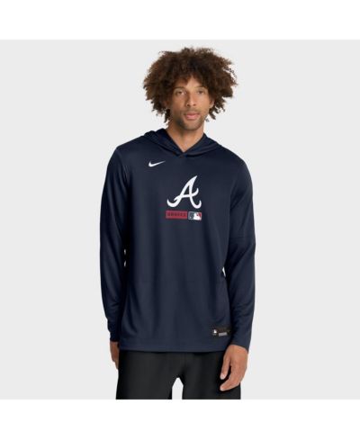 Мужское худи Nike Navy Atlanta Braves Authentic Collection Dri-FIT с длинным рукавом