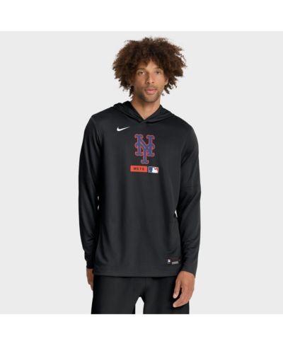 Nike Men's Black New York Mets Authentic Collection Dri-FIT Long Sleeve Hoodie