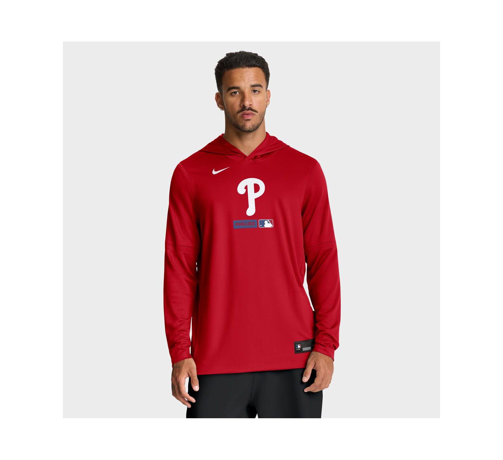 Nike мужское худи Philadelphia Phillies Dri-FIT с длинным рукавом, красное