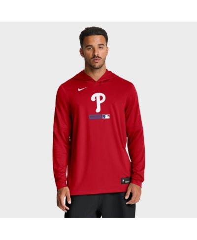 Nike мужское худи Philadelphia Phillies Dri-FIT с длинным рукавом, красное