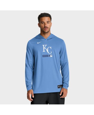 Мужское худи Nike Light Blue Kansas City Royals Authentic Collection Dri-FIT с длинным рукавом