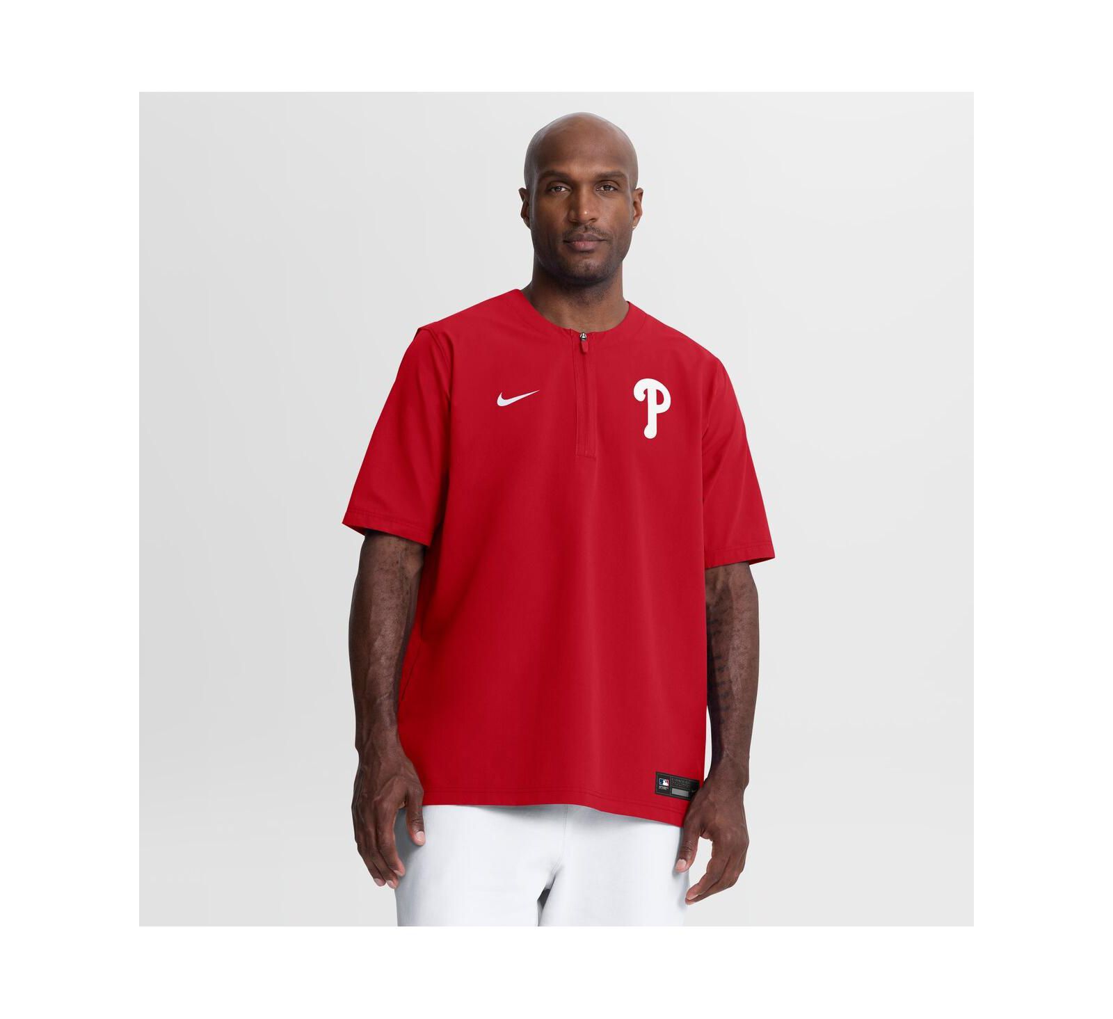Мужская ветровка Nike Red Philadelphia Phillies Authentic Collection Dri-FIT Quarter-Zip