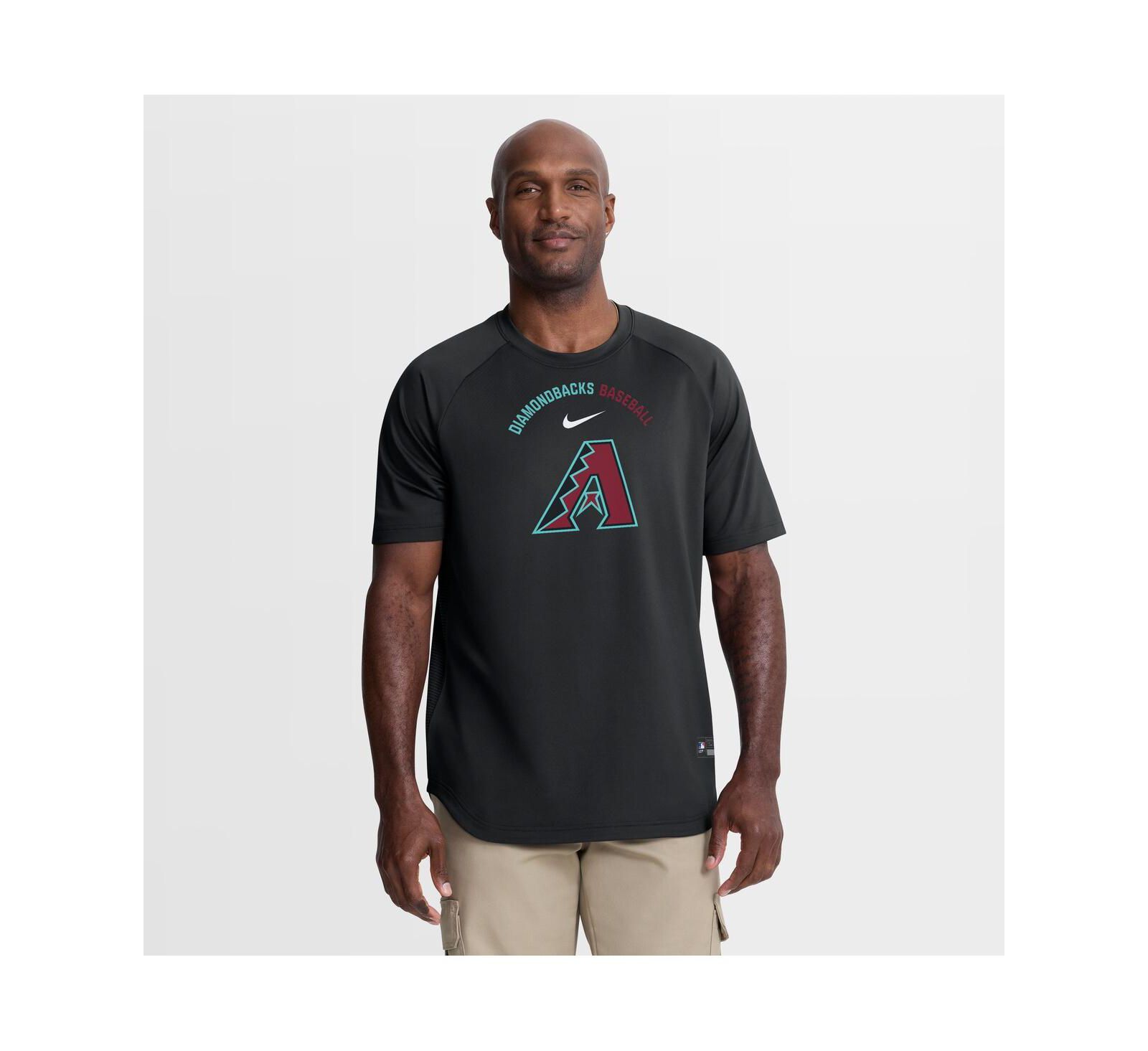Nike Men's Black Arizona Diamondbacks Authentic Collection Batting Practice Pre-Game Raglan Dri-FIT T-Shirt
