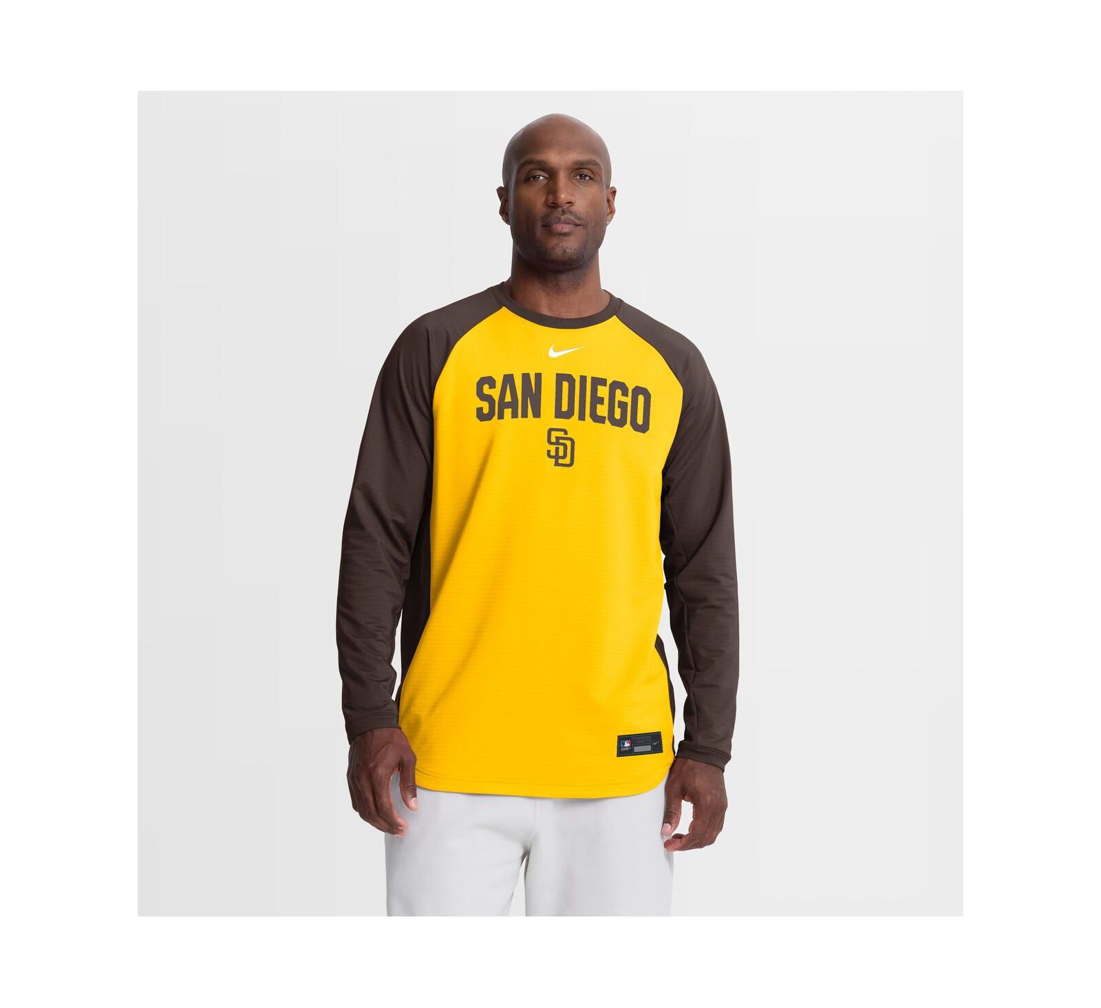 Nike Men's Gold San Diego Padres Authentic Collection Raglan Dri-FIT Sweatshirt