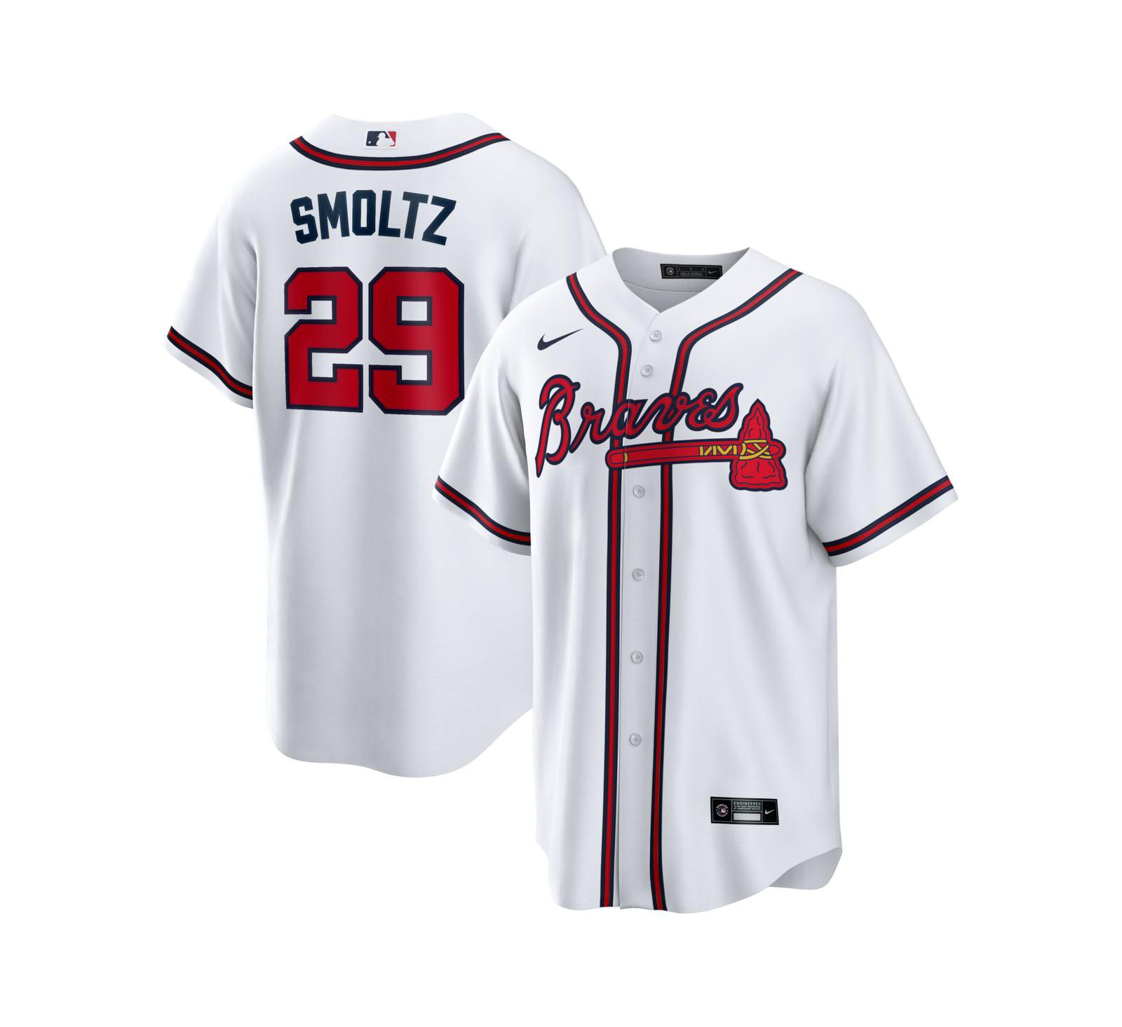 Мужская джерси Nike John Smoltz White Atlanta Braves Home Retired Player Replica