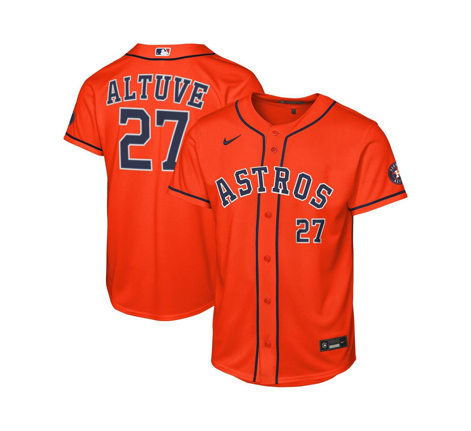 Детская игровая джерси Nike Jose Altuve Houston Astros оранжевая