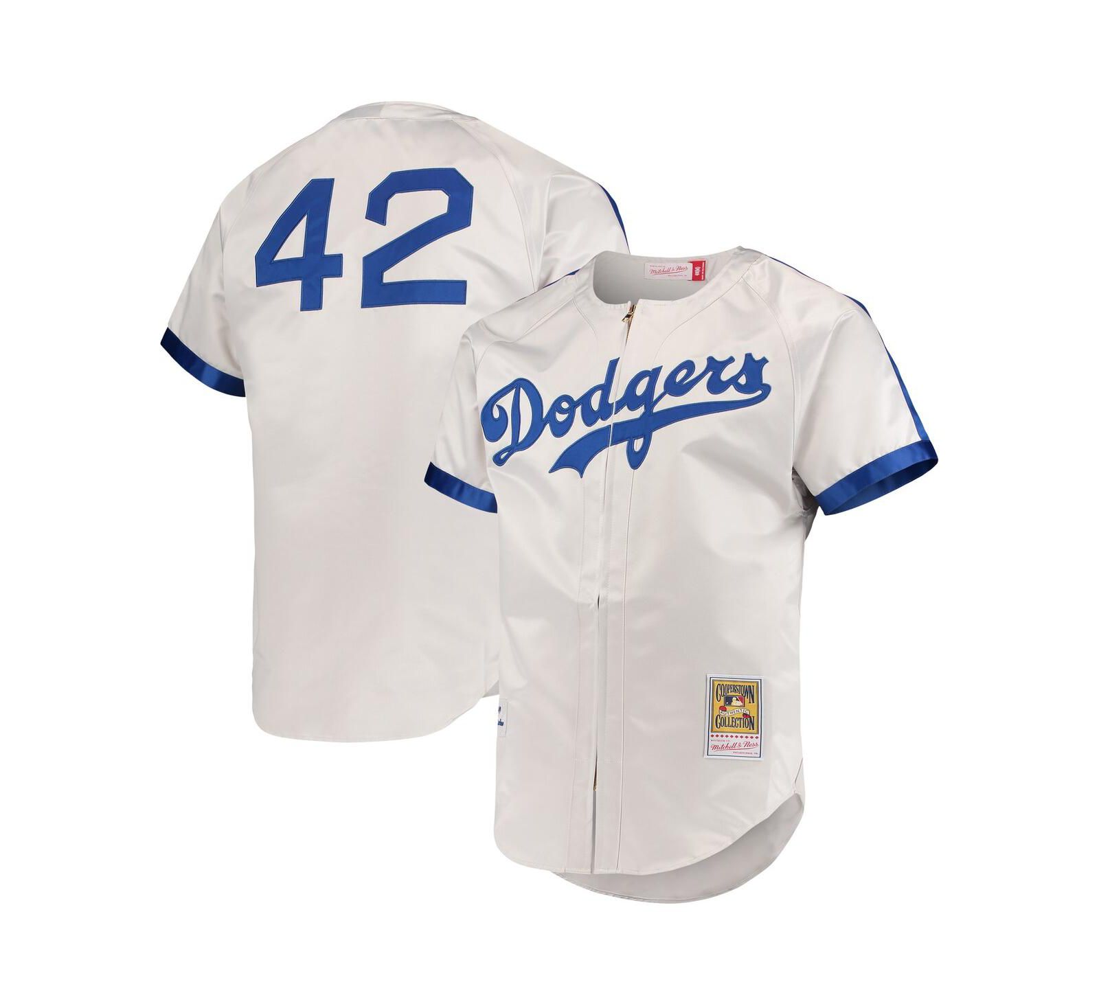 Мужская джерси Mitchell & Ness Jackie Robinson Gray Brooklyn Dodgers Cooperstown Collection Authentic