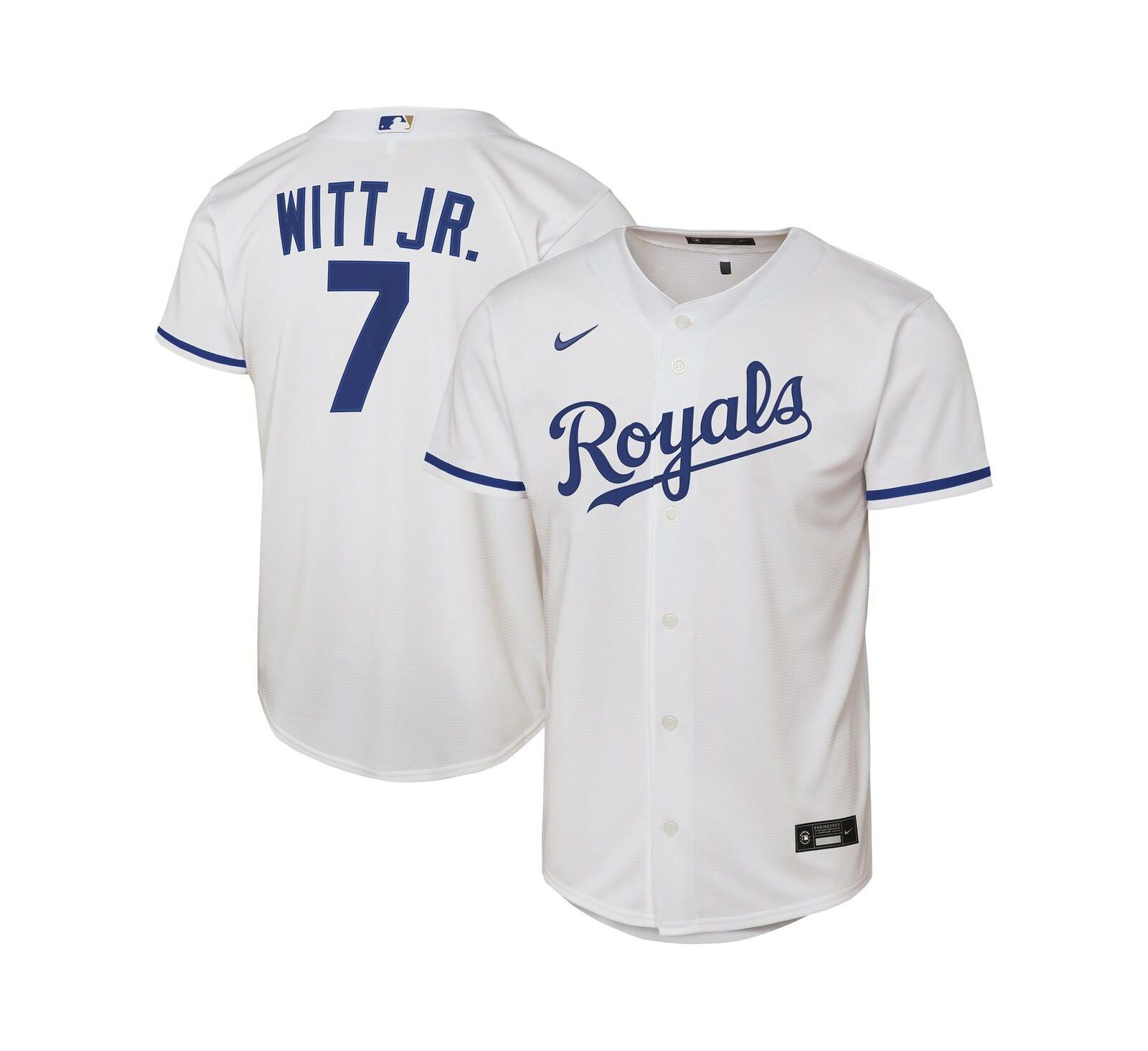 Детская джерси Nike Bobby Witt Jr. Kansas City Royals, белая, реплика игрока