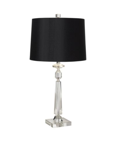 Vienna Full Spectrum Aline Modern Table Lamp 26 1/2" High Crystal Column Drum Shade for Bedroom Living Room Bedside Nightstand Office Family