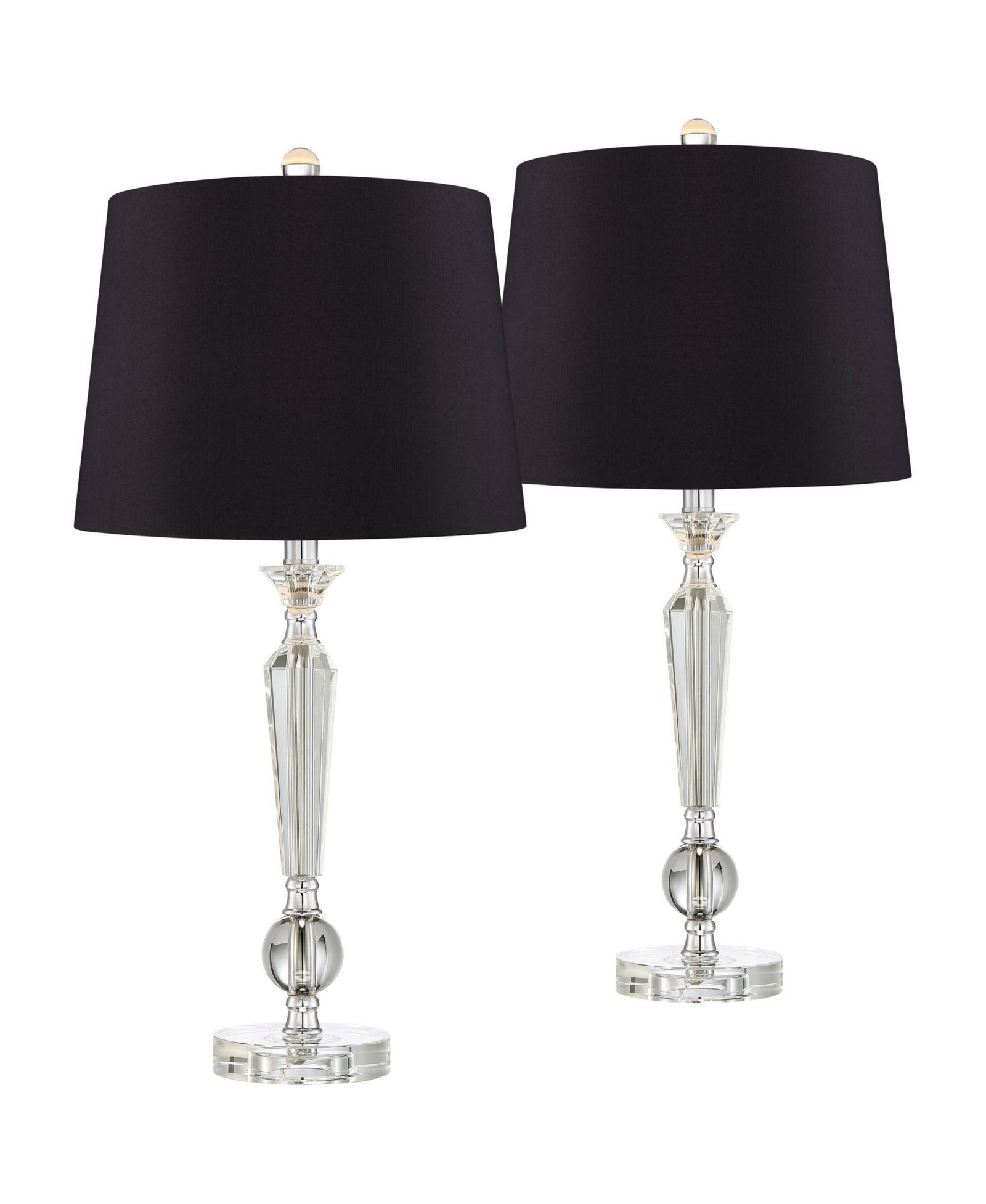 Набор настольных ламп Vienna Full Spectrum Jolie Traditional Glam 26" High, 2 шт., прозрачное хрустальное стекло